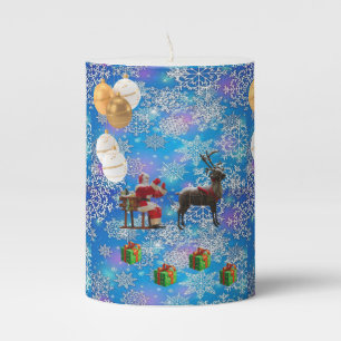 Christmas Pillar Candle, Santa Candle