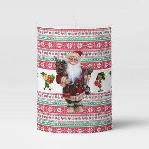 Christmas Pillar Candle, Santa Candle