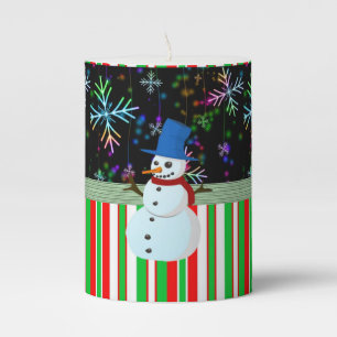 Christmas Pillar Candle, Santa Candle