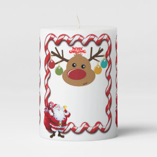 Christmas Pillar Candle, Santa Candle