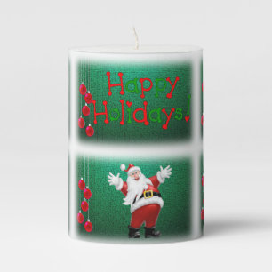 Christmas Pillar Candle, Santa Candle