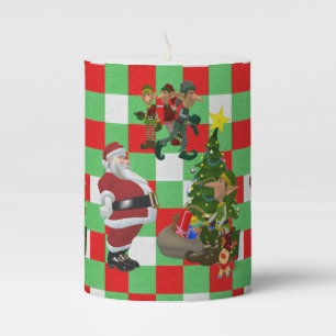 Christmas Pillar Candle, Santa Candle