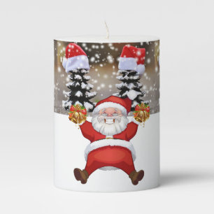 Christmas Pillar Candle, Santa Candle