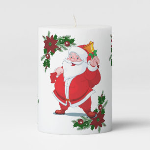 Christmas Pillar Candle, Santa Candle