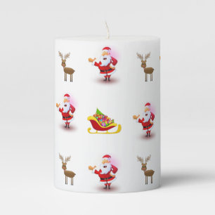 Christmas Pillar Candle, Santa Candle
