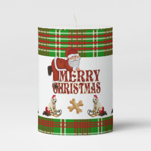 Christmas Pillar Candle, Santa Candle