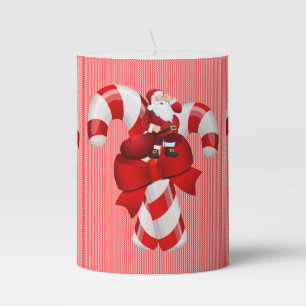 Christmas Pillar Candle, Santa Candle