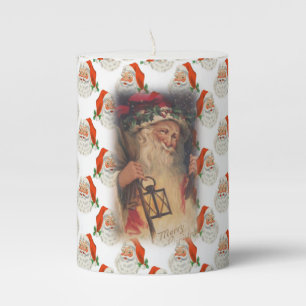 Christmas Pillar Candle, Santa Candle