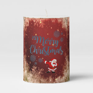 Christmas Pillar Candle, Santa Candle