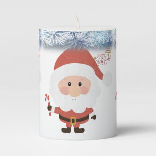 Christmas Pillar Candle, Santa Candle