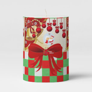 Christmas Pillar Candle, Santa Candle