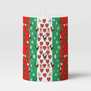 Christmas Pillar Candle, Snowman Candle