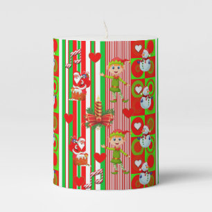 Christmas Pillar Candle, Snowman Candle
