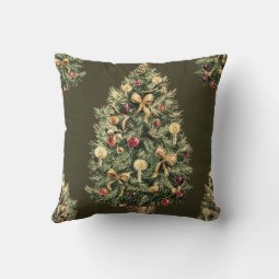 Christmas pillow (Dark green) | Zazzle