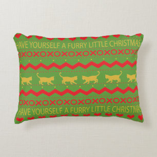 Christmas Pillow "Furry Christmas" Cats