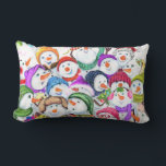 Christmas Pillow Gift with Snowmans Party - Funny<br><div class="desc">Pillows qith Happy Snowmans Merry Christmas Party Funny Drawing Cartoon Snowman Celebration - Choose / Add Your Unique Text / Font / Color - Make Your Special Pillow Gift - Resize and move or remove and add elements / image with customization tool ! - Drawing and Design by MIGNED. You...</div>