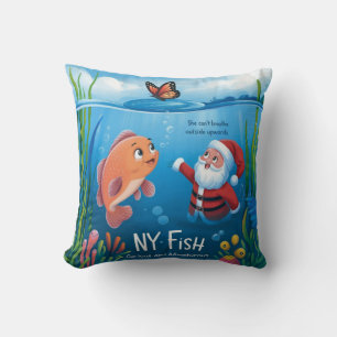 Christmas pillow, vintage santa, Christmas decor,  Throw Pillow