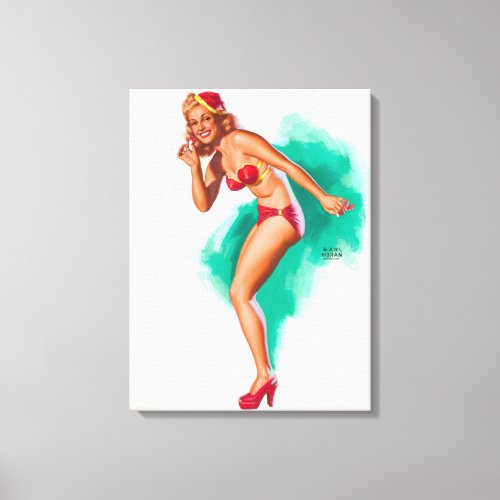 Christmas Pin Up Art Canvas Print