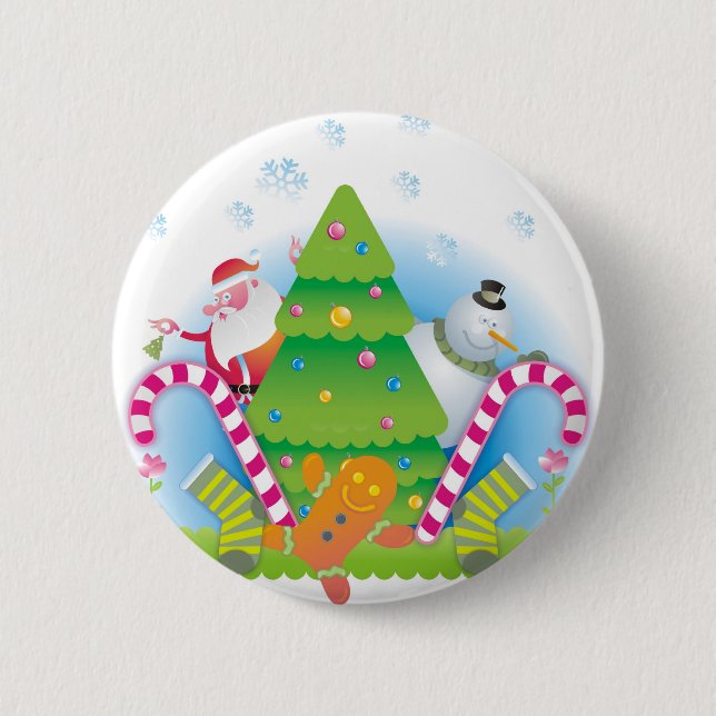 christmas pinback button (Front)