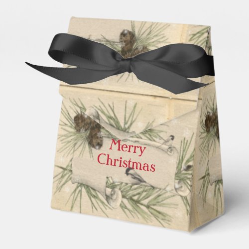 Christmas Pincones Snowflakes Treats Favor Box