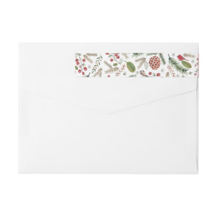 Christmas Pine Birds Return Address Labels