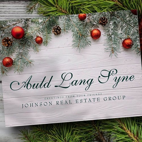Christmas Pine Cones  Auld Lang Syne Greeting Postcard