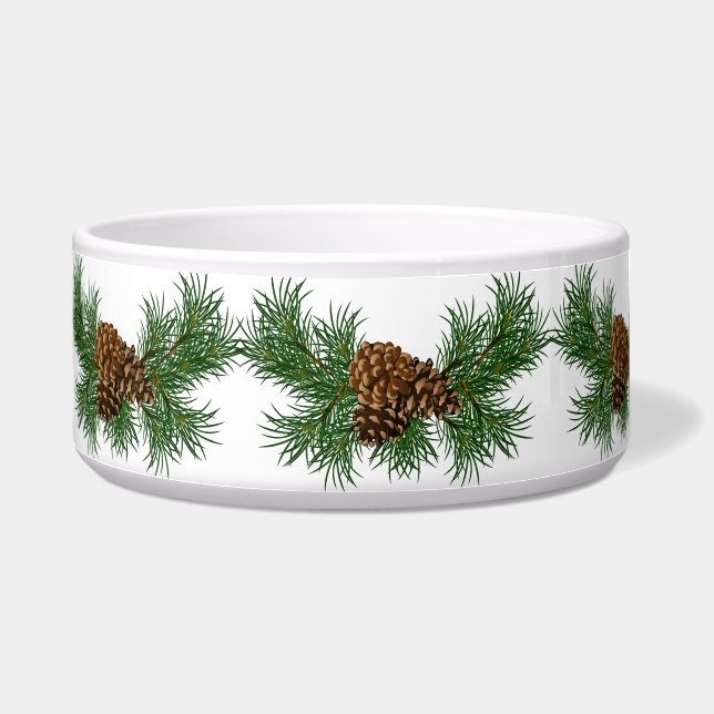 Christmas Pine Cones Bowl (Left)