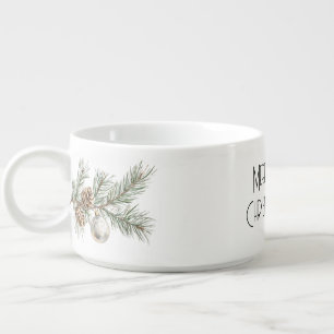 Christmas Pine Cones Branch and Ornament Bowl