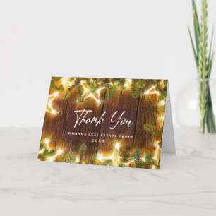 Christmas Pine Cones Corporate Holiday Thank You Card