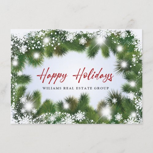 Christmas Pine Cones Corporate Rustic Greeting Holiday Card