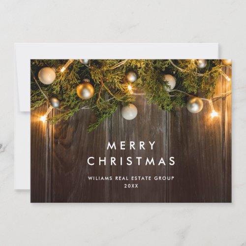 Christmas Pine Cones Corporate Rustic Greeting Holiday Card