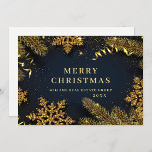 Christmas Pine Cones Corporate Rustic Greeting Holiday Card