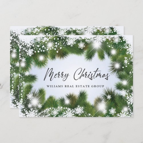 Christmas Pine Cones Corporate Rustic Greeting Holiday Card