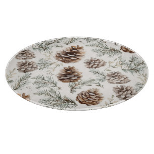 Christmas Pine Cones Cutting Board
