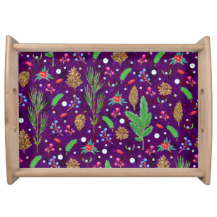 Christmas Pine Cones: Festive Seamless Serving Tray