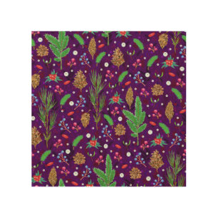 Christmas Pine Cones: Festive Seamless Wood Wall Art