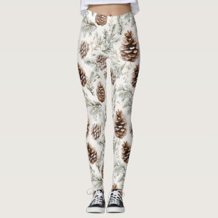 Christmas Pine Cones Leggings
