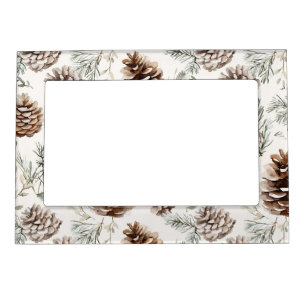 Christmas Pine Cones Magnetic Frame