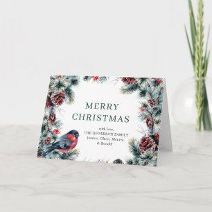 Christmas Pine Cones Rustic Greeting Holiday Card