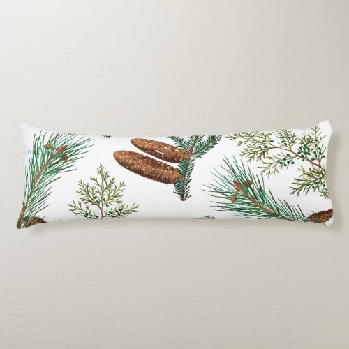 Christmas Pine Conifer Forest Festive Body Pillow