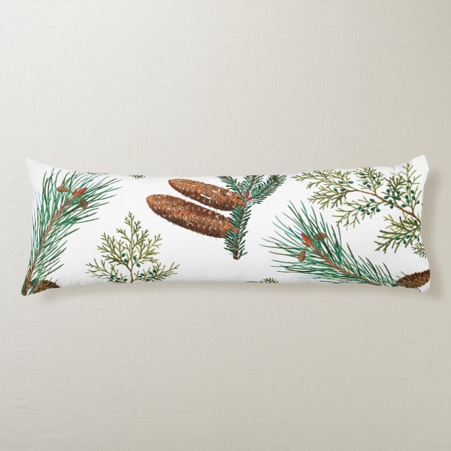 Christmas Pine Conifer Forest Festive Body Pillow (Front)