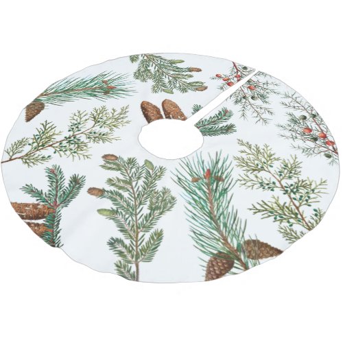Christmas Pine Conifer Forest Festive Brushed Polyester Tree Skirt