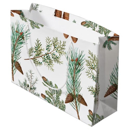 Christmas Pine Conifer Forest Festive  Large Gift Bag