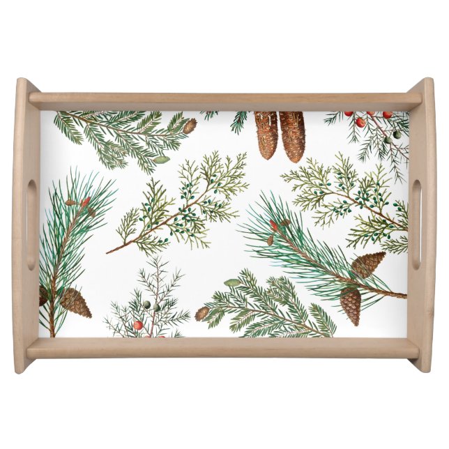 Christmas Pine Conifer Forest Festive   Serving Tray (Front)