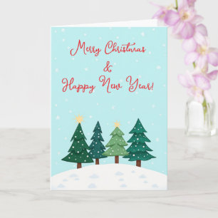 Christmas Pine  Forest Tree Merry Christmas Card