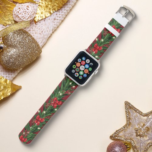 Christmas Pine Garland Apple Watch Band
