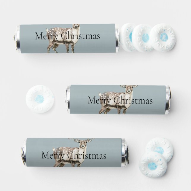 Christmas Pine Green Rustic Deer Breath Savers® Mints (Assorted)