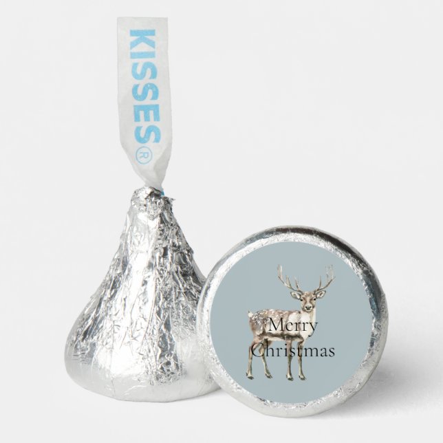 Christmas Pine Green Rustic Deer Hershey®'s Kisses® (Front)