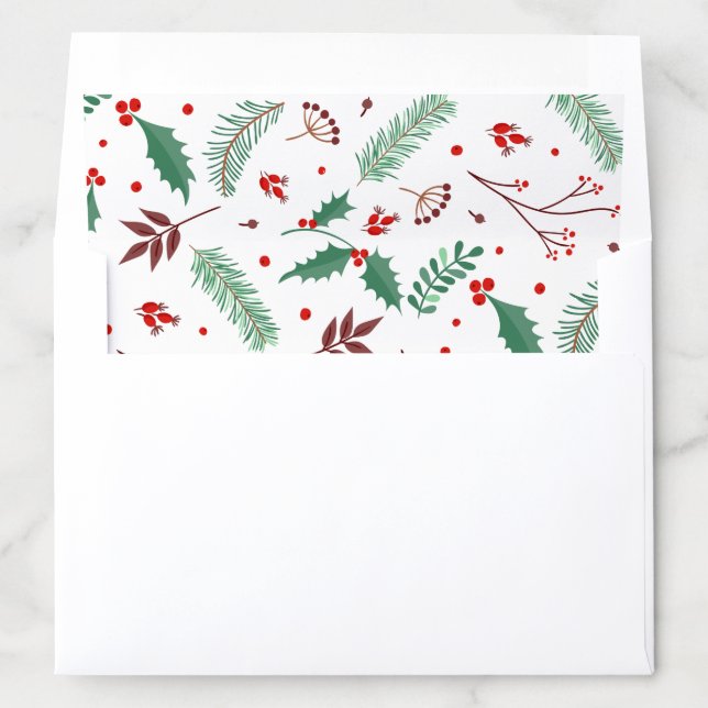 Christmas Pine Leaves Holiday Envelope Liner (In Envelope)
