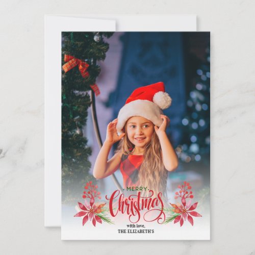 Christmas Pine Minimal Customized Photo Invitation